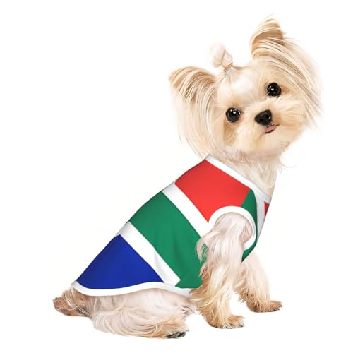 Hundeshirt mit Südafrika-Flagge für kleine Hunde, weiche und atmungsaktive Katzen- und Hundekleidung, geeignet für kleine Haustiere von HERTqwop
