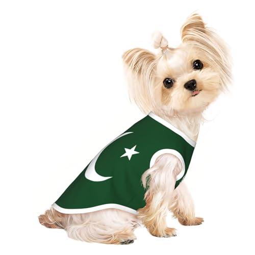Hundeshirt mit pakistanischer Flagge für kleine Haustiere, T-Shirt für Mädchen, weiche und atmungsaktive Katzen- und Hundekleidung, geeignet für kleine Haustiere Hundeshirt mit pakistanischer Flagge für kleine Haustiere, T-Shirt für Mädchen, weiche und atmungsaktive Katzen- und Hundekleidung, geeignet für kleine Haustiere von HERTqwop