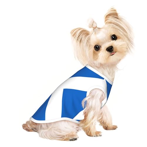 Hundeshirt mit schottischer Flagge für kleine Hunde, weiche und atmungsaktive Katzen- und Hundekleidung, geeignet für kleine Haustiere Hundeshirt mit schottischer Flagge für kleine Hunde, weiche und atmungsaktive Katzen- und Hundekleidung, geeignet für kleine Haustiere von HERTqwop