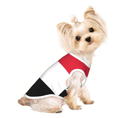 Hundeshirt mit sudanesischer Flagge für kleine Haustiere, weiche und atmungsaktive Katzen- und Hundekleidung, geeignet für kleine Haustiere von HERTqwop