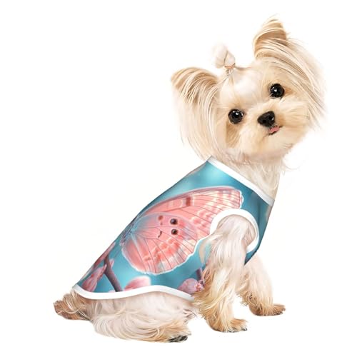 The Butterfly of Spring Hunde-Shirt für kleine Hunde, weiche und atmungsaktive Katzen- und Hundekleidung, geeignet für kleine Haustiere The Butterfly of Spring Hunde-Shirt für kleine Hunde, weiche und atmungsaktive Katzen- und Hundekleidung, geeignet für kleine Haustiere von HERTqwop