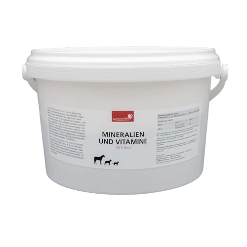 HerzensTier Mineralien und Vitamine 3000g für Hunde, Katzen & Pferde für glänzendes Fell, gesunde Knochen & Starkes Immunsystem aus 100% pflanzlichen Zutaten von HERZENSTIER