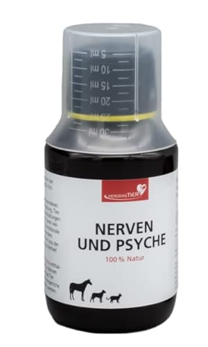 HerzensTier Nerven und Psychen 20 ml für Hunde, Katzen & Pferde – Pflanzliche Nahrungsergänzung als natürliche Beruhigungstropfen mit Melisse & Johanniskraut für Stresssituationen von HERZENSTIER