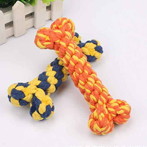 HESUILONG Hundespielzeug für Welpen, handgewebtes Seil in Knochenform, zur Zahnreinigung, 2 Stück von HESUILONG