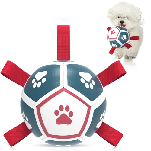 HETOO Hundeball Hundespielzeug Ball mit Griff für Hund Interaktives Schleppen von Krieg Wasser Hundebälle Spielzeug Geburtstagsgeschenk für Kleine/Mittel Hunde (5 Zoll Rot Blau) HETOO Hundeball Hundespielzeug Ball mit Griff für Hund Interaktives Schleppen von Krieg Wasser Hundebälle Spielzeug Geburtstagsgeschenk für Kleine/Mittel Hunde (5 Zoll Rot Blau) von HETOO