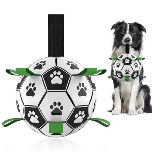 HETOO Hundeball UnzerstöInteraktives Hundespielzeug Ball, Hundefußball mit Griff, Fußball für Hunde, Wasserspielzeug Hunde, Hunde Geburtstagsgeschenke, Hundebälle mit Pumpe für mittelgroße/große Hunde von HETOO