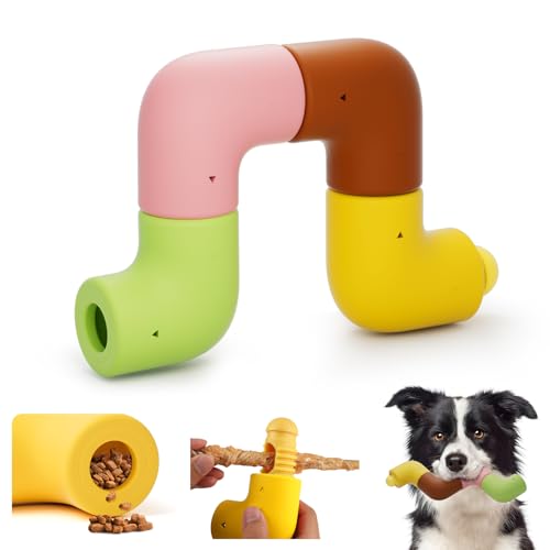 HETOO Hundespielzeug, Leckerli-Puzzle-Spiele: Kauspielzeug, Futterspenderblöcke für Hunde, geistige Stimulation für große, mittelgroße Welpen, Zahnbürstenstäbchen-Aufbewahrung von HETOO
