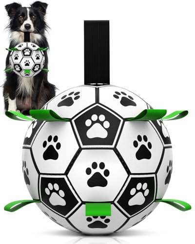 Hetoo Interaktives Hundespielzeug, Fußball mit Greiflaschen, langlebige Hundebälle für kleine und mittelgroße Rassen, Wasserspielzeug, geeignet für drinnen und draußen von HETOO