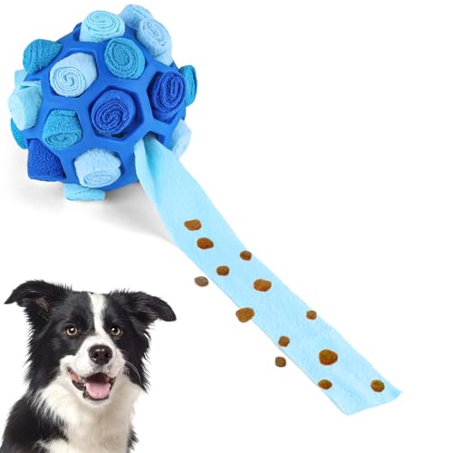HETOO Hundespielzeug, interaktiver Schnüffel-Fütterball für Hunde, Stoffstreifen mit verstecktem Futter, stimulierendes Puzzle-Spielzeug für kleine, mittelgroße und große Haustiere, für drinnen und von HETOO
