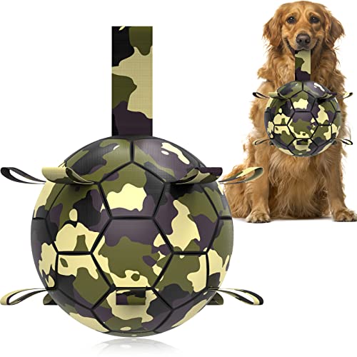 HETOO Hundespielzeug-Fußball, Interactive Dog Toys für Tauziehen, Dog Tug Toy, Hundewasserspielzeug, Durable Dog Balls für kleine und mittlere Hunde von HETOO