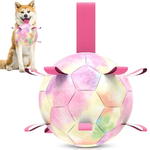 HETOO Hundeball Hundespielzeug Ball mit Griff für Hund Interaktives Schleppen von Krieg Wasser Hundebälle Spielzeug Geburtstagsgeschenk für Mittel/Große Hunde (8 Zoll Rosa Farbverlauf) HETOO Hundeball Hundespielzeug Ball mit Griff für Hund Interaktives Schleppen von Krieg Wasser Hundebälle Spielzeug Geburtstagsgeschenk für Mittel/Große Hunde (8 Zoll Rosa Farbverlauf) von HETOO