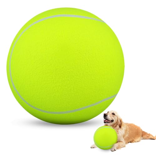 HETOO Riesiger Tennisball für Hunde: 24,1 cm großes Hundespielzeug, Outdoor-Herding-Hundespielzeug, Bälle, großer Hunde-Tennisball für kleine, mittelgroße und große Hunde, Haustierspielzeug von HETOO