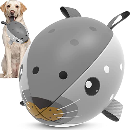 HETOO Seal Hundespielzeug, Fußball, interaktives Hundespielzeug zum Tauziehen, Wasserspielzeug, langlebige Hundebälle für kleine und mittelgroße Hunde (20,3 cm) von HETOO