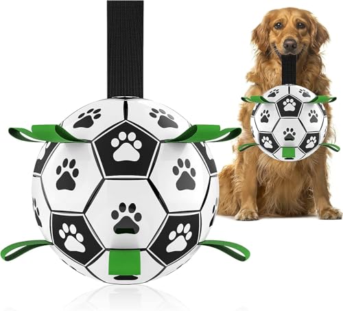 Hetoo Hundespielzeug, Fußball mit Haltelaschen, interaktives Hundespielzeug zum Tauziehen, Welpe-Geburtstagsgeschenke, Zerrspielzeug für Hunde, Wasserspielzeug, langlebige Hundebälle für Hunde Hetoo Hundespielzeug, Fußball mit Haltelaschen, interaktives Hundespielzeug zum Tauziehen, Welpe-Geburtstagsgeschenke, Zerrspielzeug für Hunde, Wasserspielzeug, langlebige Hundebälle für Hunde von HETOO