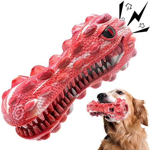 Hundespielzeug, unzerstörbares quietschendes Hundekauspielzeug für mittelgroße, zähe Hundezahnbürsten Zahnpflege Zahnreinigung von HETOO