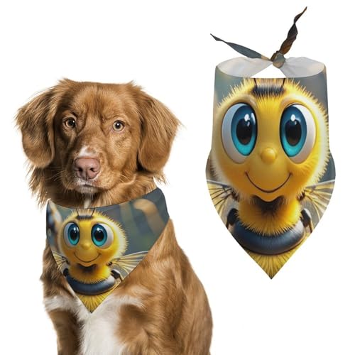 Bee Hundehalstücher für die Fütterung, Fellpflege, dreieckige Haustier-Lätzchen, waschbar, Haustier-Schal für Katzen und Hunde Bee Hundehalstücher für die Fütterung, Fellpflege, dreieckige Haustier-Lätzchen, waschbar, Haustier-Schal für Katzen und Hunde von HETVBNS