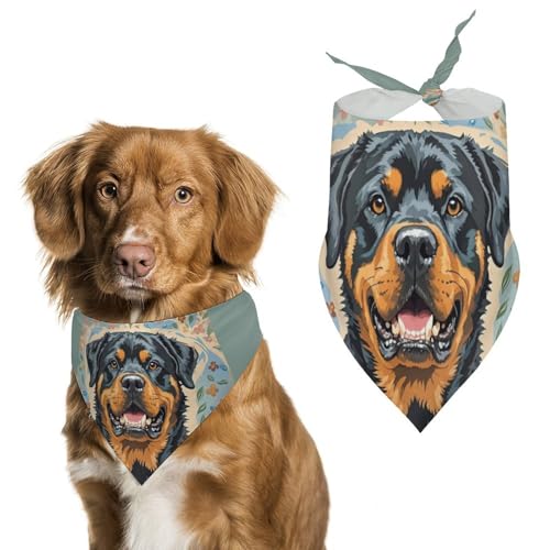 Coole Rottweiler-Hundehalstücher für die Fütterung, Fellpflege, dreieckige Haustier-Lätzchen, waschbar, Haustier-Schal für Katzen und Hunde Coole Rottweiler-Hundehalstücher für die Fütterung, Fellpflege, dreieckige Haustier-Lätzchen, waschbar, Haustier-Schal für Katzen und Hunde von HETVBNS