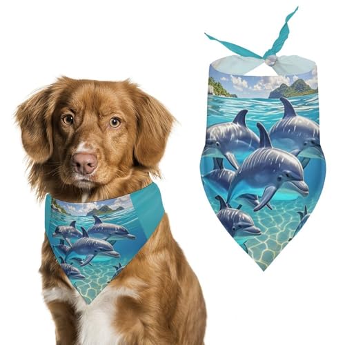 Delphins Art Hundehalstücher zum Füttern und Pflegen, dreieckige Haustier-Lätzchen, waschbar, Haustier-Schal für Katzen und Hunde Delphins Art Hundehalstücher zum Füttern und Pflegen, dreieckige Haustier-Lätzchen, waschbar, Haustier-Schal für Katzen und Hunde von HETVBNS