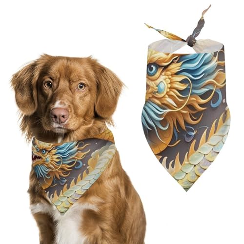 Dragon Art Hundehalstücher für die Fütterung, Fellpflege, dreieckig, waschbar, Haustier-Schal für Katzen und Hunde Dragon Art Hundehalstücher für die Fütterung, Fellpflege, dreieckig, waschbar, Haustier-Schal für Katzen und Hunde von HETVBNS