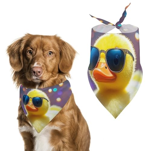 Ellow Ducky Hundehalstücher mit Sonnenbrille zum Füttern und Pflegen, dreieckige Haustier-Lätzchen, waschbar, Haustier-Schal für Katzen und Hunde Ellow Ducky Hundehalstücher mit Sonnenbrille zum Füttern und Pflegen, dreieckige Haustier-Lätzchen, waschbar, Haustier-Schal für Katzen und Hunde von HETVBNS