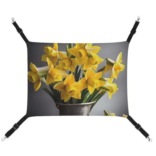 HETVBNS Bouquet of Narzissen Haustierhängematte für Katzen & Hunde, weiche atmungsaktive Canvas-Hängematte mit verstellbaren Riemen, bequemes und langlebiges Hängebett für kleine bis mittelgroße HETVBNS Bouquet of Narzissen Haustierhängematte für Katzen & Hunde, weiche atmungsaktive Canvas-Hängematte mit verstellbaren Riemen, bequemes und langlebiges Hängebett für kleine bis mittelgroße von HETVBNS