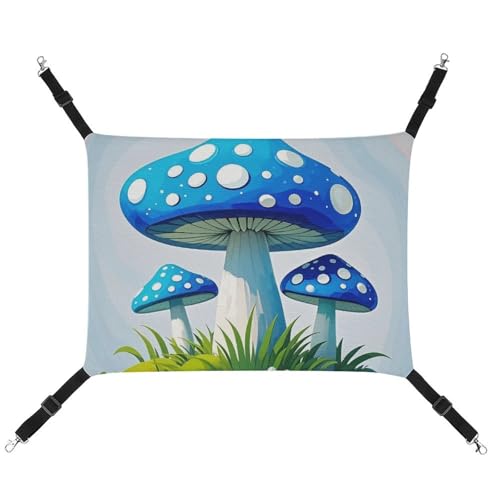 HETVBNS Cartoon Blue Mushroom Pet Hammock for Cats & Dogs, Soft Breathable Canvas Hanging Hammock with Adjustable Straps, Comfortable & Durable Hanging Bed for Small to Medium Pets HETVBNS Cartoon Blue Mushroom Pet Hammock for Cats & Dogs, Soft Breathable Canvas Hanging Hammock with Adjustable Straps, Comfortable & Durable Hanging Bed for Small to Medium Pets von HETVBNS