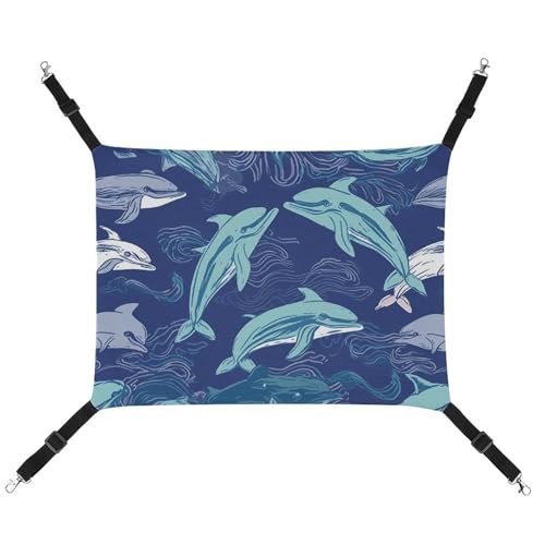 HETVBNS Dolphin Haustierhängematte für Katzen & Hunde, weiche atmungsaktive Canvas-Hängematte mit verstellbaren Riemen, bequemes und langlebiges Hängebett für kleine bis mittelgroße Haustiere HETVBNS Dolphin Haustierhängematte für Katzen & Hunde, weiche atmungsaktive Canvas-Hängematte mit verstellbaren Riemen, bequemes und langlebiges Hängebett für kleine bis mittelgroße Haustiere von HETVBNS