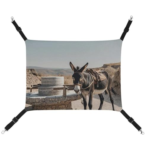 HETVBNS Donkey Pulling Mill Haustierhängematte für Katzen & Hunde, weiche atmungsaktive Canvas-Hängematte mit verstellbaren Riemen, bequemes und langlebiges Hängebett für kleine bis mittelgroße HETVBNS Donkey Pulling Mill Haustierhängematte für Katzen & Hunde, weiche atmungsaktive Canvas-Hängematte mit verstellbaren Riemen, bequemes und langlebiges Hängebett für kleine bis mittelgroße von HETVBNS