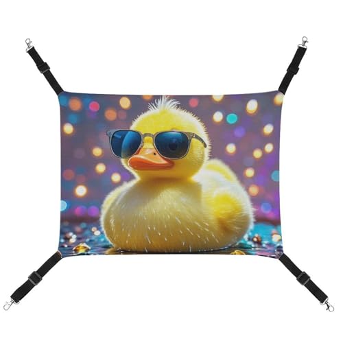 HETVBNS Ellow Ducky mit Sonnenbrille Haustierhängematte für Katzen & Hunde, weiche atmungsaktive Canvas-Hängematte mit verstellbaren Trägern, bequemes und langlebiges Hängebett für kleine bis HETVBNS Ellow Ducky mit Sonnenbrille Haustierhängematte für Katzen & Hunde, weiche atmungsaktive Canvas-Hängematte mit verstellbaren Trägern, bequemes und langlebiges Hängebett für kleine bis von HETVBNS