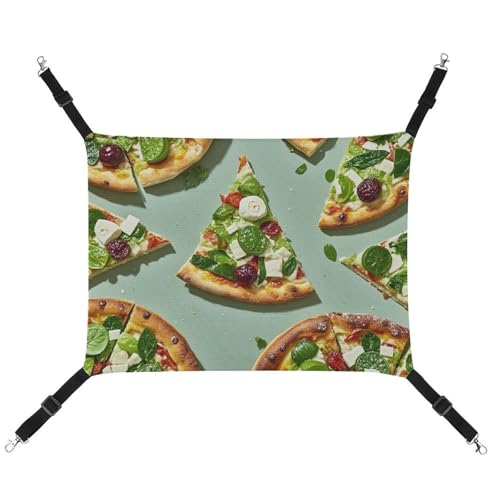 HETVBNS Green Pizza Slices Haustier-Hängematte für Katzen und Hunde, weiche, atmungsaktive Canvas-Hängematte mit verstellbaren Riemen, bequemes und langlebiges Hängebett für kleine bis mittelgroße HETVBNS Green Pizza Slices Haustier-Hängematte für Katzen und Hunde, weiche, atmungsaktive Canvas-Hängematte mit verstellbaren Riemen, bequemes und langlebiges Hängebett für kleine bis mittelgroße von HETVBNS