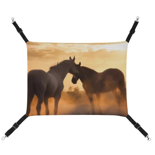 HETVBNS Horses in Love Haustier-Hängematte für Katzen und Hunde, weiche atmungsaktive Canvas-Hängematte mit verstellbaren Riemen, bequemes und langlebiges Hängebett für kleine bis mittelgroße HETVBNS Horses in Love Haustier-Hängematte für Katzen und Hunde, weiche atmungsaktive Canvas-Hängematte mit verstellbaren Riemen, bequemes und langlebiges Hängebett für kleine bis mittelgroße von HETVBNS