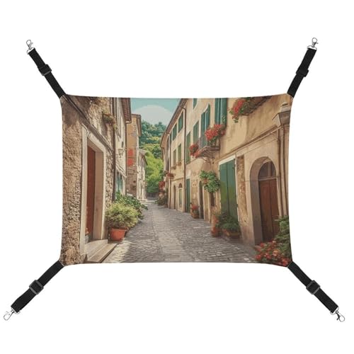 HETVBNS Italy Street Haustierhängematte für Katzen & Hunde, weiche atmungsaktive Canvas-Hängematte mit verstellbaren Trägern, bequemes und langlebiges Hängebett für kleine bis mittelgroße Haustiere HETVBNS Italy Street Haustierhängematte für Katzen & Hunde, weiche atmungsaktive Canvas-Hängematte mit verstellbaren Trägern, bequemes und langlebiges Hängebett für kleine bis mittelgroße Haustiere von HETVBNS