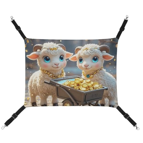 HETVBNS Little Lamb Brings Wealth Haustier-Hängematte für Katzen und Hunde, weiche, atmungsaktive Canvas-Hängematte mit verstellbaren Riemen, bequemes und langlebiges Hängebett für kleine bis HETVBNS Little Lamb Brings Wealth Haustier-Hängematte für Katzen und Hunde, weiche, atmungsaktive Canvas-Hängematte mit verstellbaren Riemen, bequemes und langlebiges Hängebett für kleine bis von HETVBNS