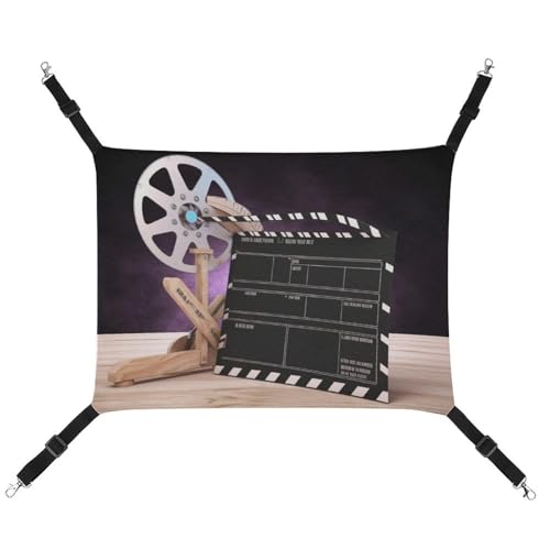 HETVBNS Movies Clapperboard Haustierhängematte für Katzen & Hunde, weiche, atmungsaktive Canvas-Hängematte mit verstellbaren Riemen, bequemes und langlebiges Hängebett für kleine bis mittelgroße HETVBNS Movies Clapperboard Haustierhängematte für Katzen & Hunde, weiche, atmungsaktive Canvas-Hängematte mit verstellbaren Riemen, bequemes und langlebiges Hängebett für kleine bis mittelgroße von HETVBNS