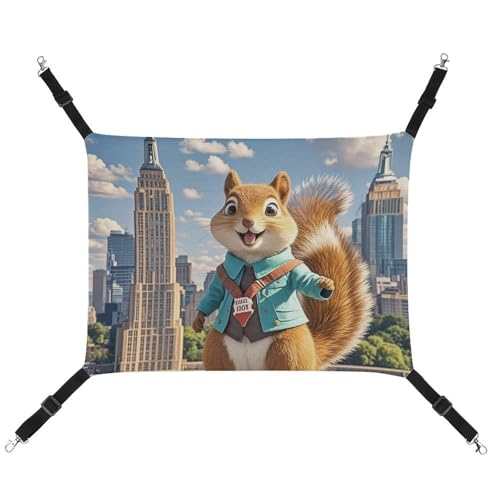 HETVBNS New York und Eichhörnchen Haustierhängematte für Katzen & Hunde, weiche atmungsaktive Canvas-Hängematte mit verstellbaren Riemen, bequemes und langlebiges Hängebett für kleine bis mittelgroße HETVBNS New York und Eichhörnchen Haustierhängematte für Katzen & Hunde, weiche atmungsaktive Canvas-Hängematte mit verstellbaren Riemen, bequemes und langlebiges Hängebett für kleine bis mittelgroße von HETVBNS
