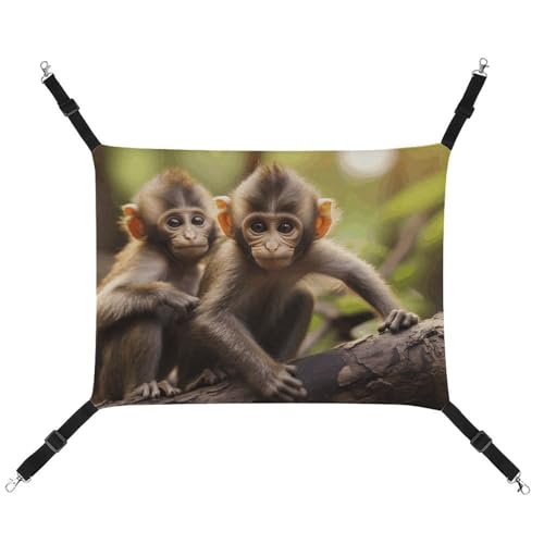 HETVBNS Niedliche Little Monkeys Haustier-Hängematte für Katzen und Hunde, weiche, atmungsaktive Canvas-Hängematte mit verstellbaren Riemen, bequemes und langlebiges Hängebett für kleine bis HETVBNS Niedliche Little Monkeys Haustier-Hängematte für Katzen und Hunde, weiche, atmungsaktive Canvas-Hängematte mit verstellbaren Riemen, bequemes und langlebiges Hängebett für kleine bis von HETVBNS