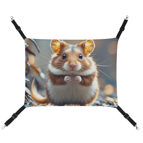 HETVBNS Niedliche und seltsame Hamster-Haustier-Hängematte für Katzen und Hunde, weiche, atmungsaktive Canvas-Hängematte mit verstellbaren Riemen, bequemes und langlebiges Hängebett für kleine bis HETVBNS Niedliche und seltsame Hamster-Haustier-Hängematte für Katzen und Hunde, weiche, atmungsaktive Canvas-Hängematte mit verstellbaren Riemen, bequemes und langlebiges Hängebett für kleine bis von HETVBNS