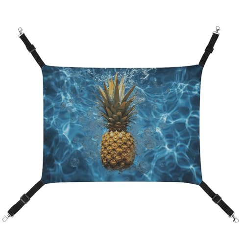 HETVBNS Pineapple in The Pool Haustier-Hängematte für Katzen & Hunde, weiche atmungsaktive Canvas-Hängematte mit verstellbaren Trägern, bequemes und langlebiges Hängebett für kleine bis mittelgroße HETVBNS Pineapple in The Pool Haustier-Hängematte für Katzen & Hunde, weiche atmungsaktive Canvas-Hängematte mit verstellbaren Trägern, bequemes und langlebiges Hängebett für kleine bis mittelgroße von HETVBNS