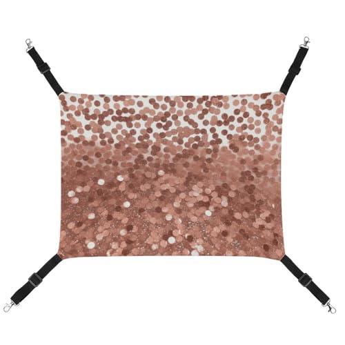 HETVBNS Rose Gold Glitter Haustier Hängematte für Katzen & Hunde, Weiche Atmungsaktive Leinwand Hängende Hängematte mit verstellbaren Riemen, Bequemes & Langlebiges Hängebett für kleine bis HETVBNS Rose Gold Glitter Haustier Hängematte für Katzen & Hunde, Weiche Atmungsaktive Leinwand Hängende Hängematte mit verstellbaren Riemen, Bequemes & Langlebiges Hängebett für kleine bis von HETVBNS