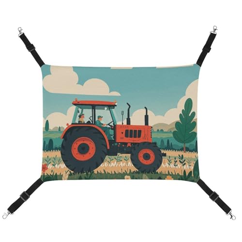 HETVBNS Traktor Farming Haustierhängematte für Katzen & Hunde, weiche, atmungsaktive Canvas-Hängematte mit verstellbaren Riemen, bequemes und langlebiges Hängebett für kleine bis mittelgroße Haustiere HETVBNS Traktor Farming Haustierhängematte für Katzen & Hunde, weiche, atmungsaktive Canvas-Hängematte mit verstellbaren Riemen, bequemes und langlebiges Hängebett für kleine bis mittelgroße Haustiere von HETVBNS
