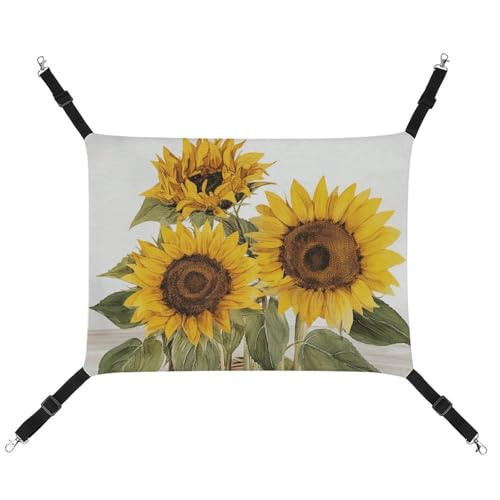 HETVBNS Verführerische Sonnenblumen Sommer Haustier Hängematte für Katzen & Hunde, weiche atmungsaktive Leinwand Hängematte mit verstellbaren Riemen, bequemes und langlebiges Hängebett für kleine bis HETVBNS Verführerische Sonnenblumen Sommer Haustier Hängematte für Katzen & Hunde, weiche atmungsaktive Leinwand Hängematte mit verstellbaren Riemen, bequemes und langlebiges Hängebett für kleine bis von HETVBNS