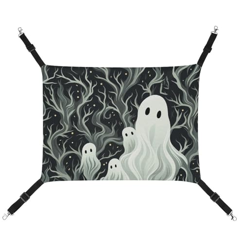 HETVBNS Weiße gemusterte Ghost Pet Hängematte für Katzen & Hunde, weiche atmungsaktive Canvas-Hängematte mit verstellbaren Riemen, bequemes und langlebiges Hängebett für kleine bis mittelgroße HETVBNS Weiße gemusterte Ghost Pet Hängematte für Katzen & Hunde, weiche atmungsaktive Canvas-Hängematte mit verstellbaren Riemen, bequemes und langlebiges Hängebett für kleine bis mittelgroße von HETVBNS