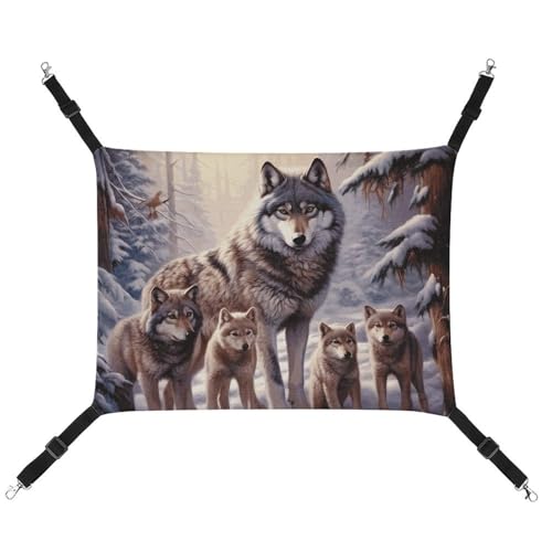 HETVBNS Wolves Familien-Haustier-Hängematte für Katzen und Hunde, weiche atmungsaktive Canvas-Hängematte mit verstellbaren Riemen, bequemes und langlebiges Hängebett für kleine bis mittelgroße HETVBNS Wolves Familien-Haustier-Hängematte für Katzen und Hunde, weiche atmungsaktive Canvas-Hängematte mit verstellbaren Riemen, bequemes und langlebiges Hängebett für kleine bis mittelgroße von HETVBNS