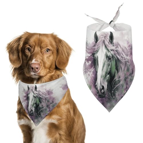 Halstücher für Hunde und Katzen, dreieckig, waschbar, Motiv: Green Horse Halstücher für Hunde und Katzen, dreieckig, waschbar, Motiv: Green Horse von HETVBNS