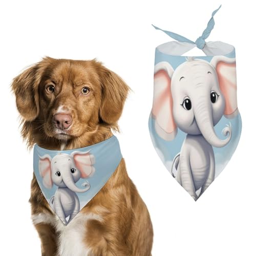 Halstücher für Hunde und Katzen mit niedlichem Elefantenmotiv, dreieckig, waschbar, für Katzen und Hunde Halstücher für Hunde und Katzen mit niedlichem Elefantenmotiv, dreieckig, waschbar, für Katzen und Hunde von HETVBNS