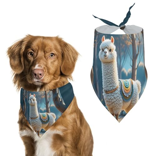 Halstücher mit niedlichem Cartoon-Alpaka-Motiv für die Fütterung, Fellpflege, dreieckig, waschbar, Haustier-Schal für Katzen und Hunde Halstücher mit niedlichem Cartoon-Alpaka-Motiv für die Fütterung, Fellpflege, dreieckig, waschbar, Haustier-Schal für Katzen und Hunde von HETVBNS