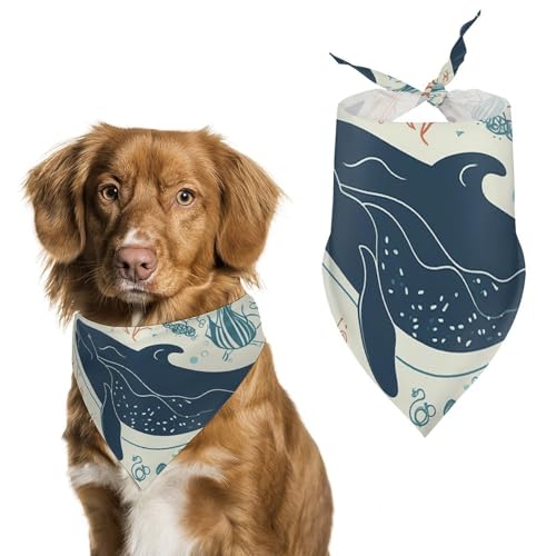 Hundehalstücher für Hunde und Katzen mit Wal-Motiv, dreieckig, waschbar, für Katzen und Hunde Hundehalstücher für Hunde und Katzen mit Wal-Motiv, dreieckig, waschbar, für Katzen und Hunde von HETVBNS