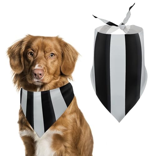 Hundehalstücher für Katzen und Hunde, gestreift, dreieckig, waschbar, schwarz-weiß gestreift Hundehalstücher für Katzen und Hunde, gestreift, dreieckig, waschbar, schwarz-weiß gestreift von HETVBNS