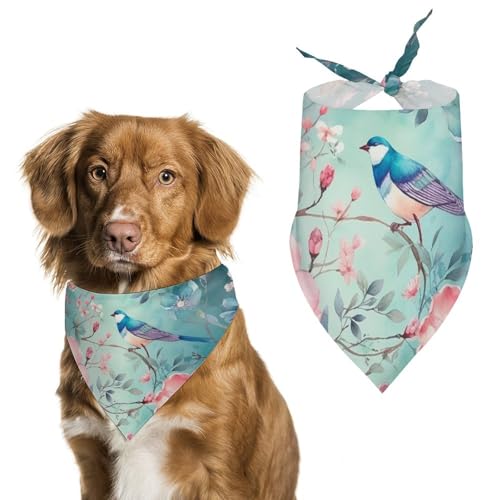 Hundehalstücher im Blumen- und Vogel-Stil, dreieckig, waschbar, für Katzen und Hunde Hundehalstücher im Blumen- und Vogel-Stil, dreieckig, waschbar, für Katzen und Hunde von HETVBNS
