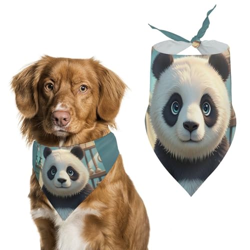 Hundehalstücher mit Anime-Panda-Gesicht zum Füttern und Pflegen, dreieckiges Haustier-Lätzchen, waschbar, Haustier-Schal für Katzen und Hunde Hundehalstücher mit Anime-Panda-Gesicht zum Füttern und Pflegen, dreieckiges Haustier-Lätzchen, waschbar, Haustier-Schal für Katzen und Hunde von HETVBNS